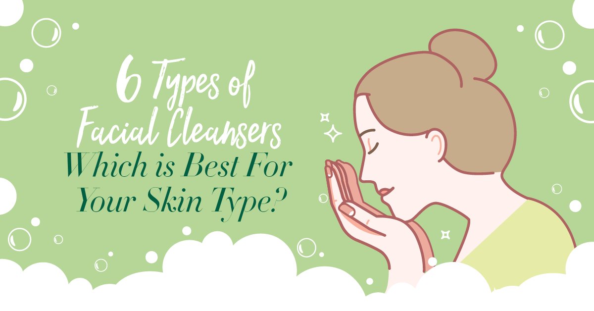 6 types of facial cleansers blog banner
