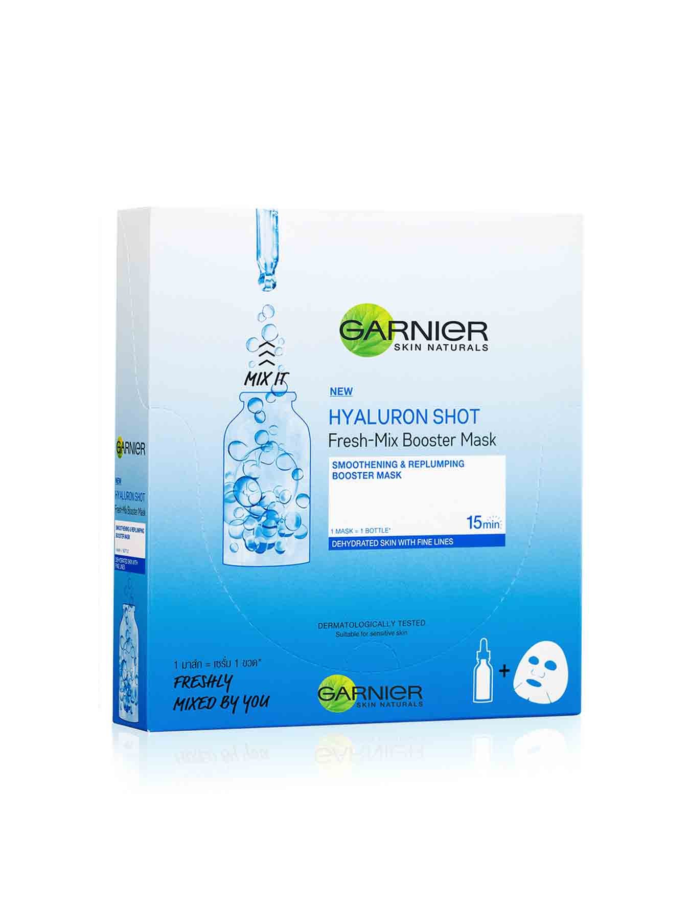 Box of Garnier Hyaluron Shot Fresh-Mix Booster Mask